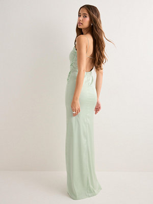 Nelly Fancy Satin Dress - Grön