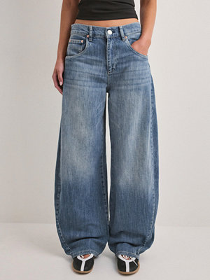 Nelly Twisted Barrel Buckle Jeans - Blå