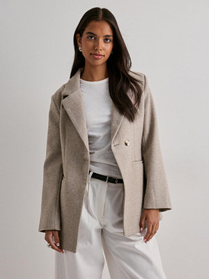 Neo Noir Bowie Herringbone S Blazer - Beige