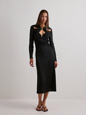 Malina Amela Embellished Jersey Midi Dress - Svart