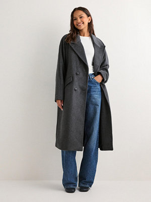 Vero Moda Vmharper Long Wool Coat Ga Noos - Grå