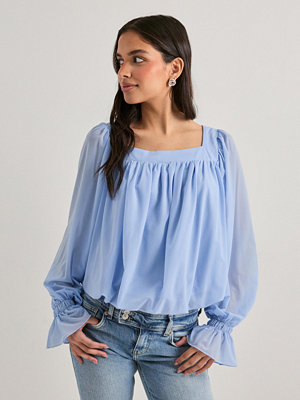 Vero Moda Vmtilly Ls Square Neck Top Jrs Ga - Blå