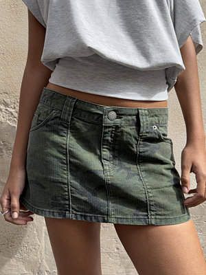 Nelly Mini Pattern Jeans Skirt - Grön