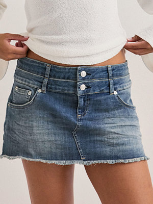 Nelly Mini Double Waist Jeans Skirt - Blå