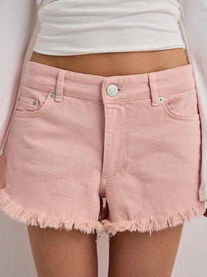 Nelly Colored Fringe Jeans Shorts - Rosa
