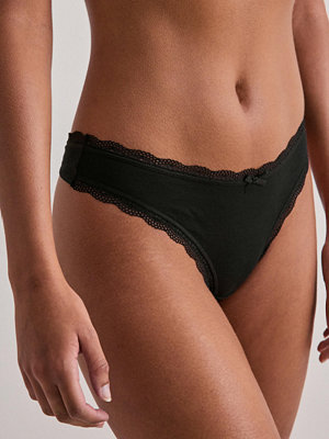 Dorina Essential Cotton THONG - Svart