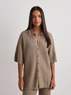 Neo Noir Sette Fine Crochet Blouse - Brun