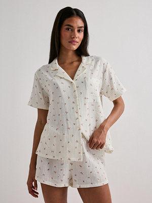 Hunkemöller Short Muslin Flower - Vit