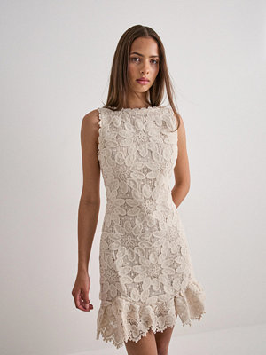 Malina Miranda Ruffled Guipure Lace M - Beige