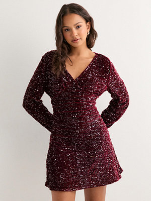 Pieces Pckam Ls V-Neck New Dress Jrs Bc - Röd