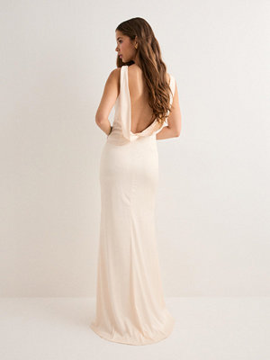 Nelly Stunner Satin Dress - Champagne