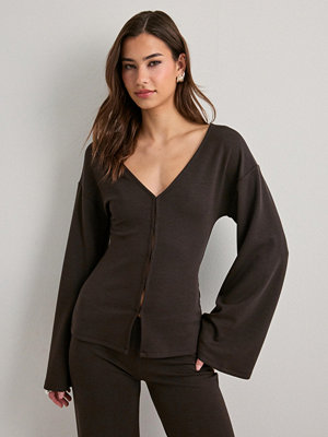 Nelly Luxury Waist Focus Cardigan - Brun