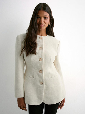 Malina Carol Fitted Round Neck Blazer - Vit