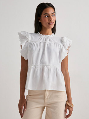 Vero Moda Vmisolde Sl O-Neck Frill Top Wvn Ex - Vit
