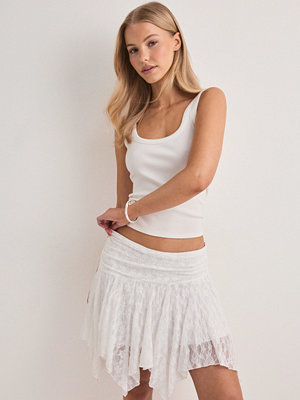 Pieces Pcannie Mw Short Lace Skrit D2D Pp - Vit