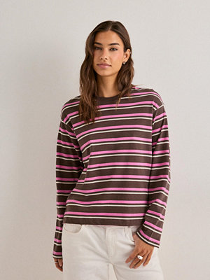 Only Onlmay Life L/S Stripe Top Box Jrs - Rosa