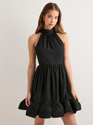 Malina Fern Halterneck Ruffled Mini Dress - Svart