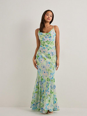 Malina Amaia Silk Blend Chiffon Maxi - Grön