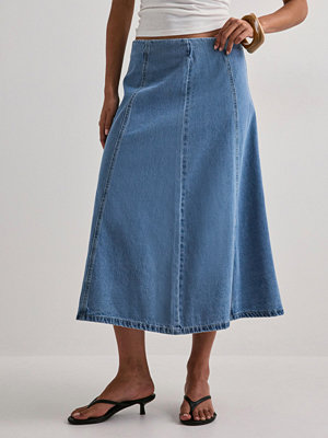 Vero Moda Vmsigga Hr 7/8 A-Line Clr Denim Sk - Blå