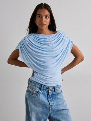 Neo Noir Cottuna Drapy Mesh Top - Blå