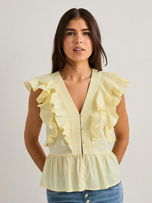 Nelly Cute Pleat Blouse - Gul