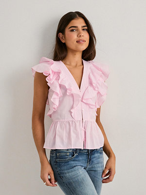 Nelly Cute Pleat Blouse - Rosa