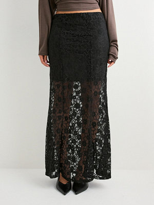 Vero Moda Vmmeta Lace Hw Ankle Skirt Wvn Ga - Svart