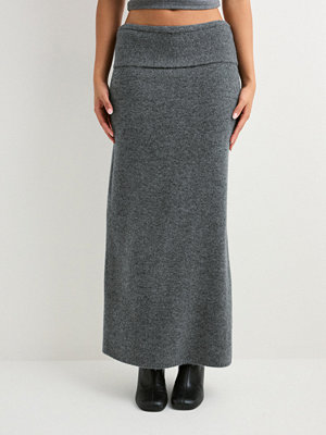 Pieces Pcjiko Mw Folddown Ankel Knit Skirt - Grå