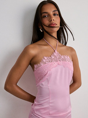Nelly Satin Halter Top - Rosa