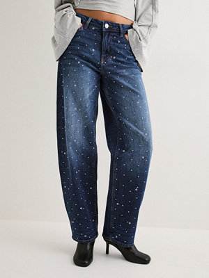 Pieces Pcmerle Mw Barrel Jeans D2D Fsy Pp - Blå