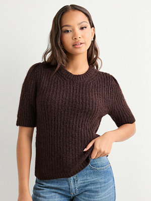 Only Onlshine Ss Puff O-Neck Cc Knt - Brun