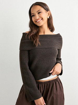 Vero Moda Vmaries Ls Offshoulder Pullover Bf - Brun