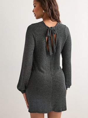 Only Onlcarol L/S Glitter Bow Dress Jrs - Silver