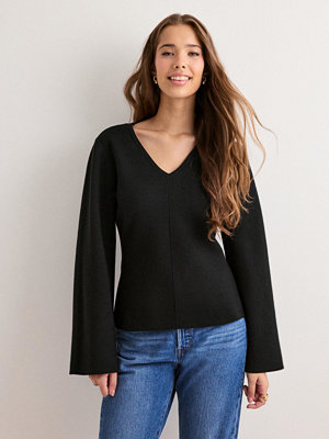 Only Onlviola Ls Fit V-Neck Knt - Svart