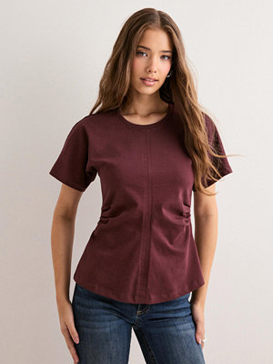 Only Onlmarie Life S/S Ruching Top Jrs N - Brun