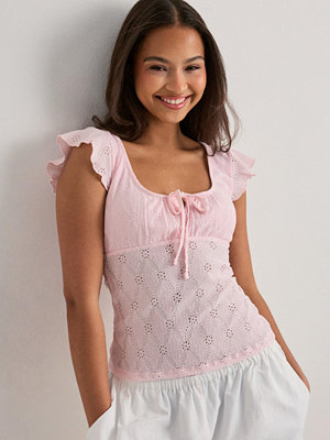 Nelly Broderie Anglais Top - Rosa