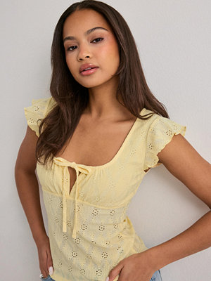Nelly Broderie Anglais Top - Gul