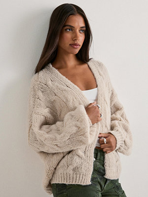 Vero Moda Vmmaybe Ls Open Cable Cardigan Noos - Beige