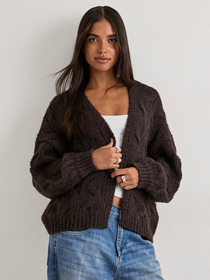 Vero Moda Vmmaybe Ls Open Cable Cardigan Noos - Brun