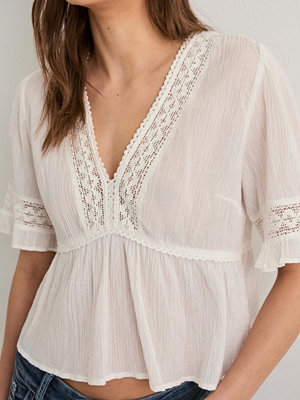 Nelly Sweet Detail Blouse - Vit