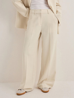 Nelly byxor Mid Waist Wide Suit Pants - Vit