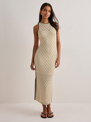 Vero Moda Awevelyn Sl 7/8 Crochet Dress Noos - Beige