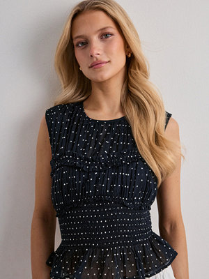 Neo Noir Tiril Dot Top - Svart
