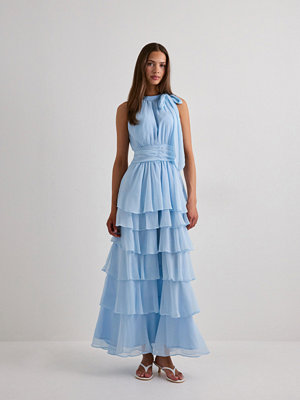 Neo Noir Marli Solid Chiffon Dress - Blå