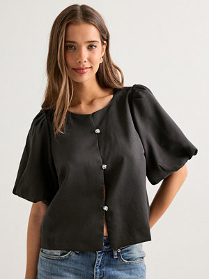 Neo Noir Aisa Dull Satin Blouse - Brun