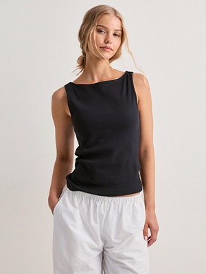 Pieces Pcmay Sl Boatneck Top Jrs Bc - Svart