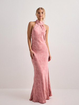 Neo Noir Fiona Pattern Satin Dress - Rosa