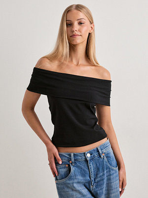 Pieces Pcgeorgina Ss Off Shoulder Top Jrs - Svart