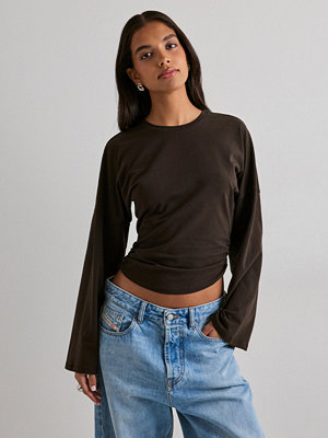 Pieces Pcalli Ls O-Neck Top - Brun