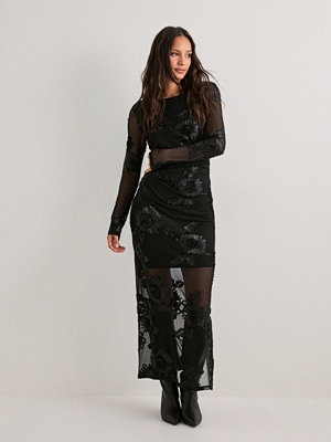 Pieces Pcoffia Ls O-Neck Ankle Dress Jrs D - Svart